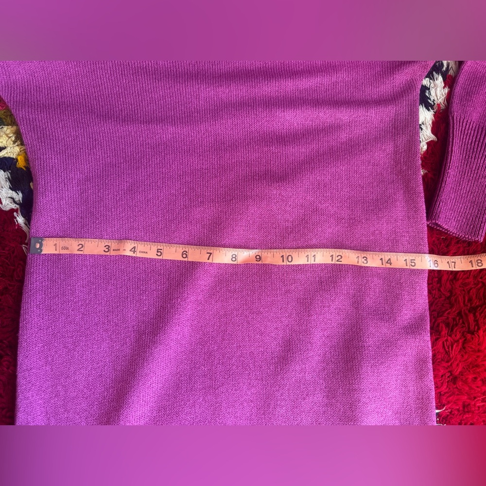 80s Vintage Liz Claiborne Raspberry Pink Knit Mini Dress Sz M - Picture 10 of 13